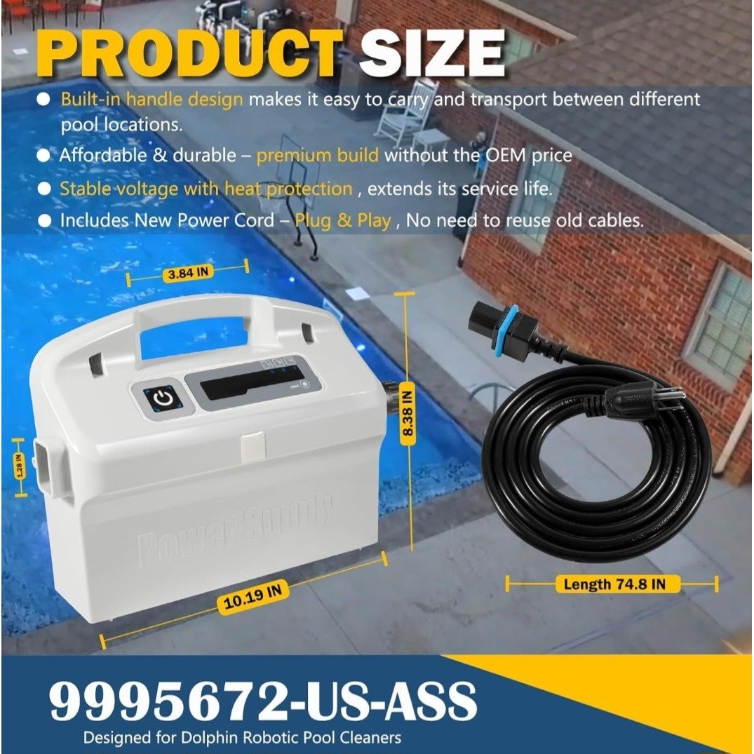 Dolphin Pool Cleaner Power Supply 9995672-US-ASSY 180W 4-Pin for Nautilus DX3 M3