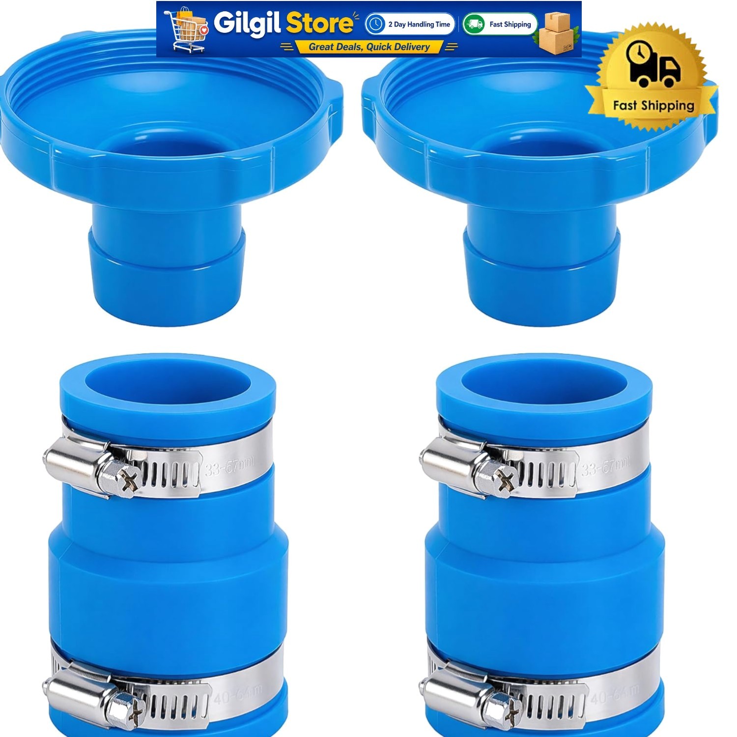 2-Pack Pool Hose Adapter & Connector, Versatile for Efficient Maintenance