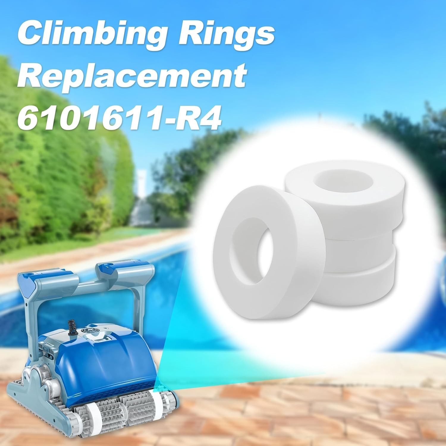 4 Pack Durable Climbing Rings for Maytronics Dolphin Pool Cleaners Easy Install