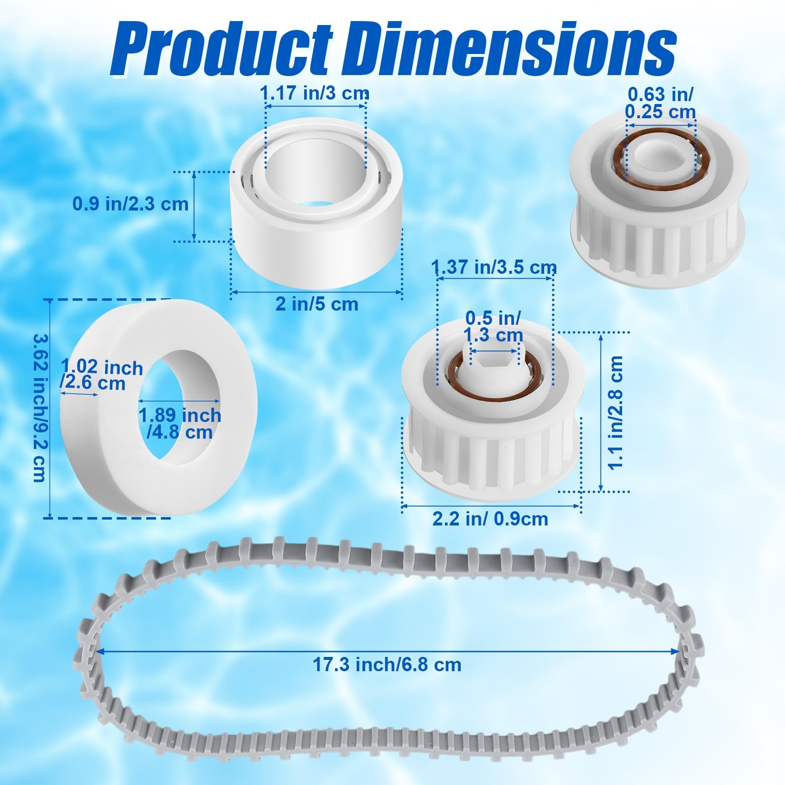 20 Pcs Pool Cleaner Parts 4 Pcs Climbing Rings with 6101611 R4, 2 Guide Wheel…