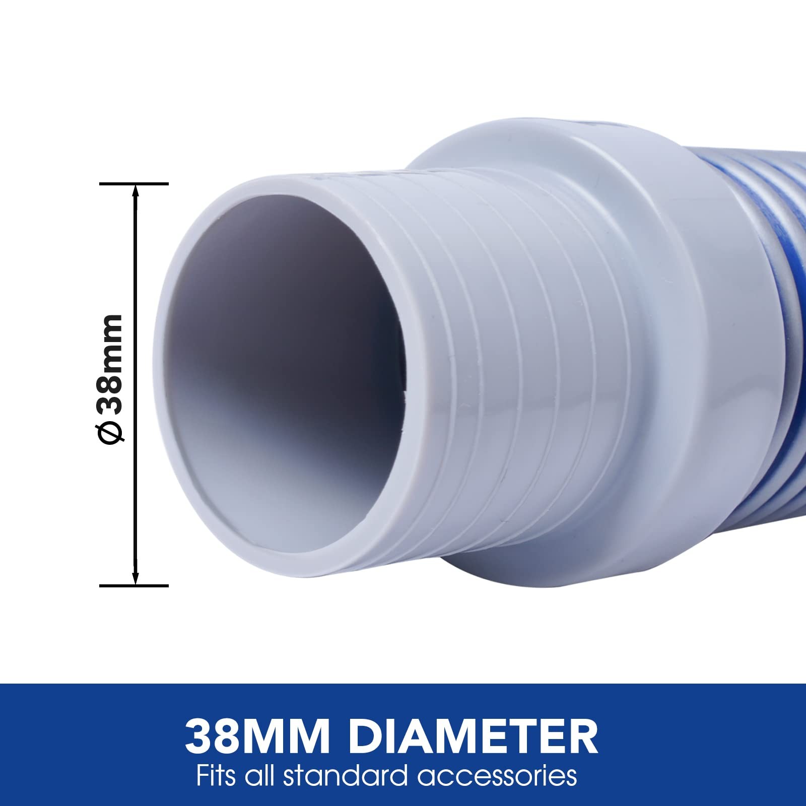 Poolwhale Professional Swimming Pool Vacuum Cleaner Hose -1.5 8 Piece Hoses