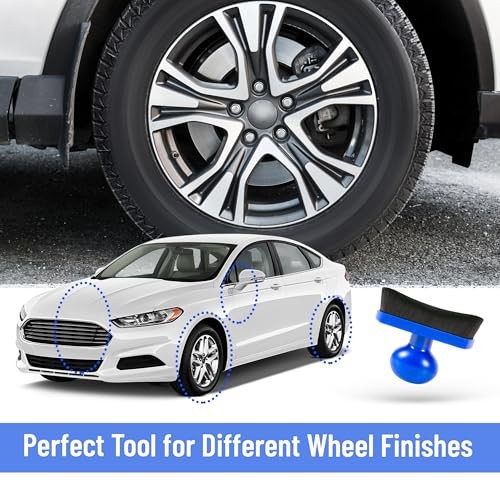 Car Tire Shine Applicator,Vegan Tire Shine Applicator with Curved Black & Blue