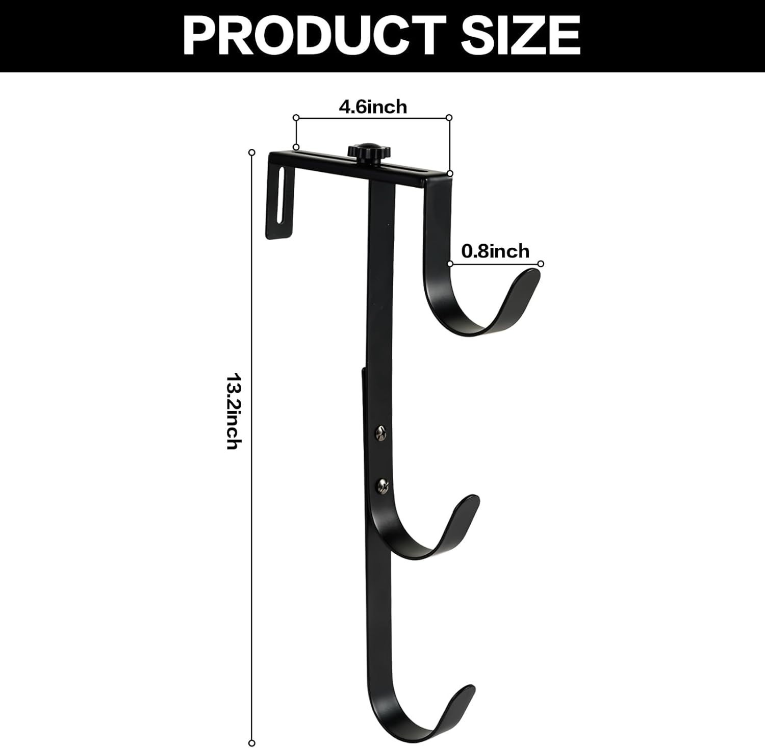2Pcs Black Pool Pole Hangers, Adjustable Heavy Duty Swimming Pool Fence Hooks