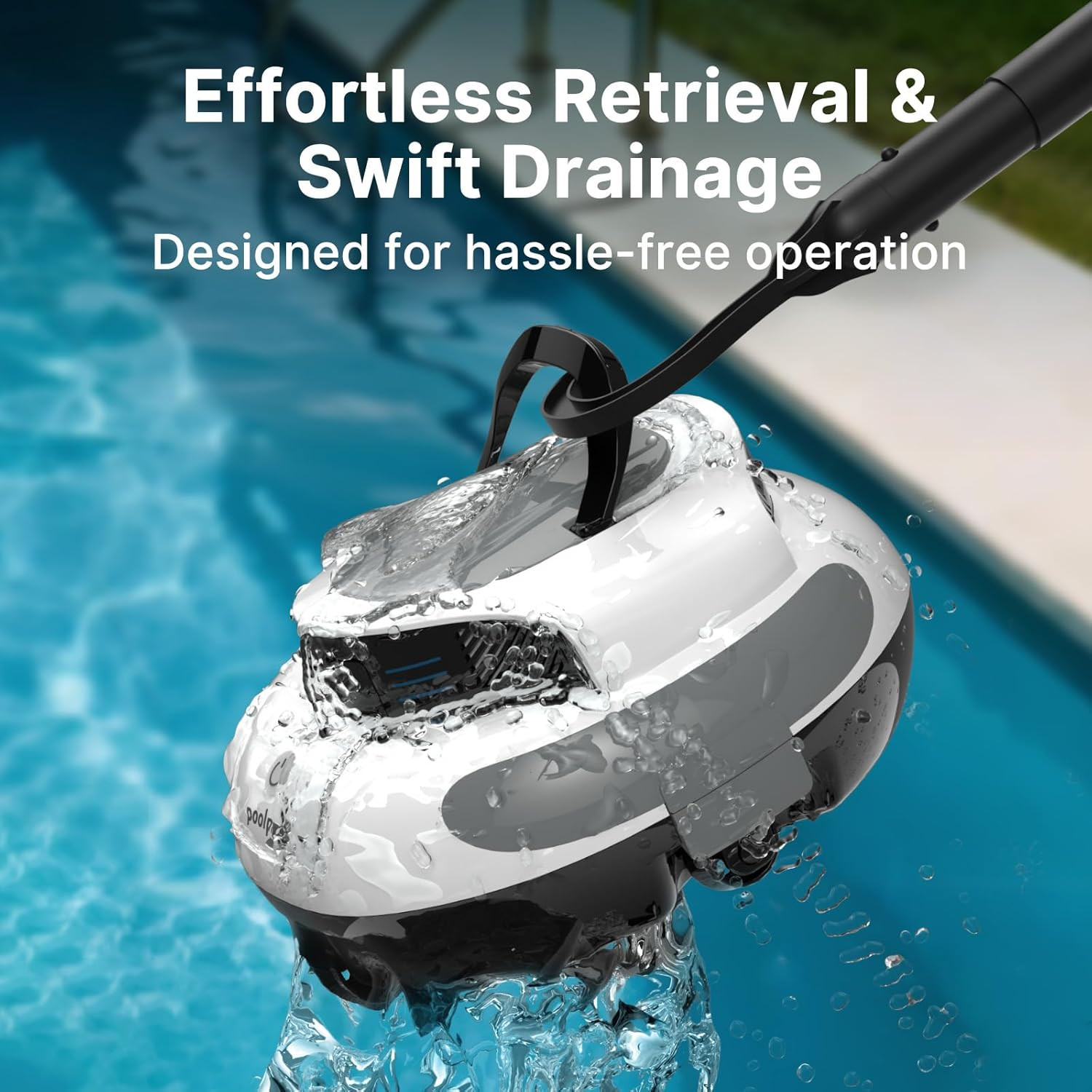 Pool Cleaner, 5000Mah Battery, 100 Minutes Runtime, 1000 Sq Ft Coverage, Automat