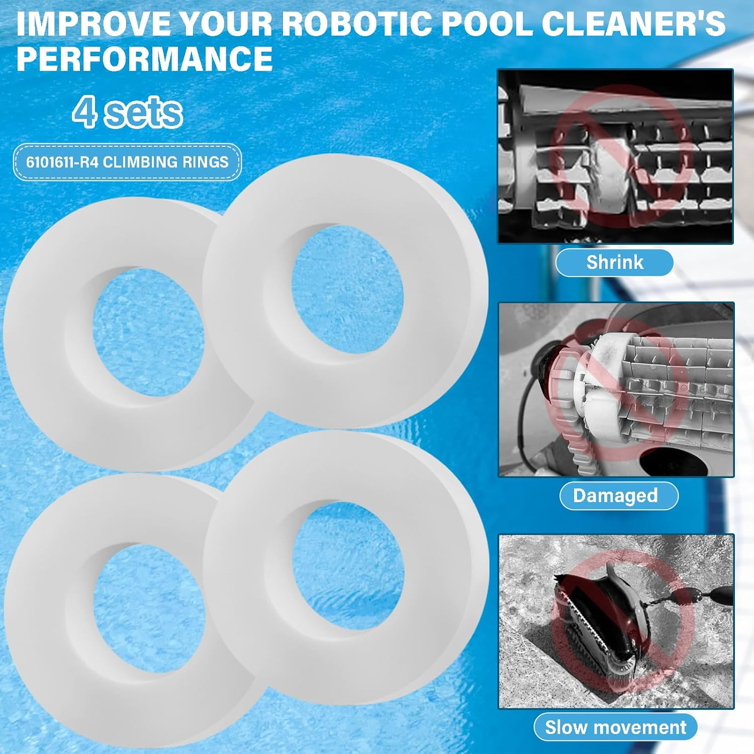 6101611-R4 Climbing Rings Compatible with Maytronics Dolphin Nautilus Cc plus Ro