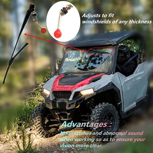 15.7 Inch Universal UTV Windshield Wiper Hand Front Operated Kit Compatible