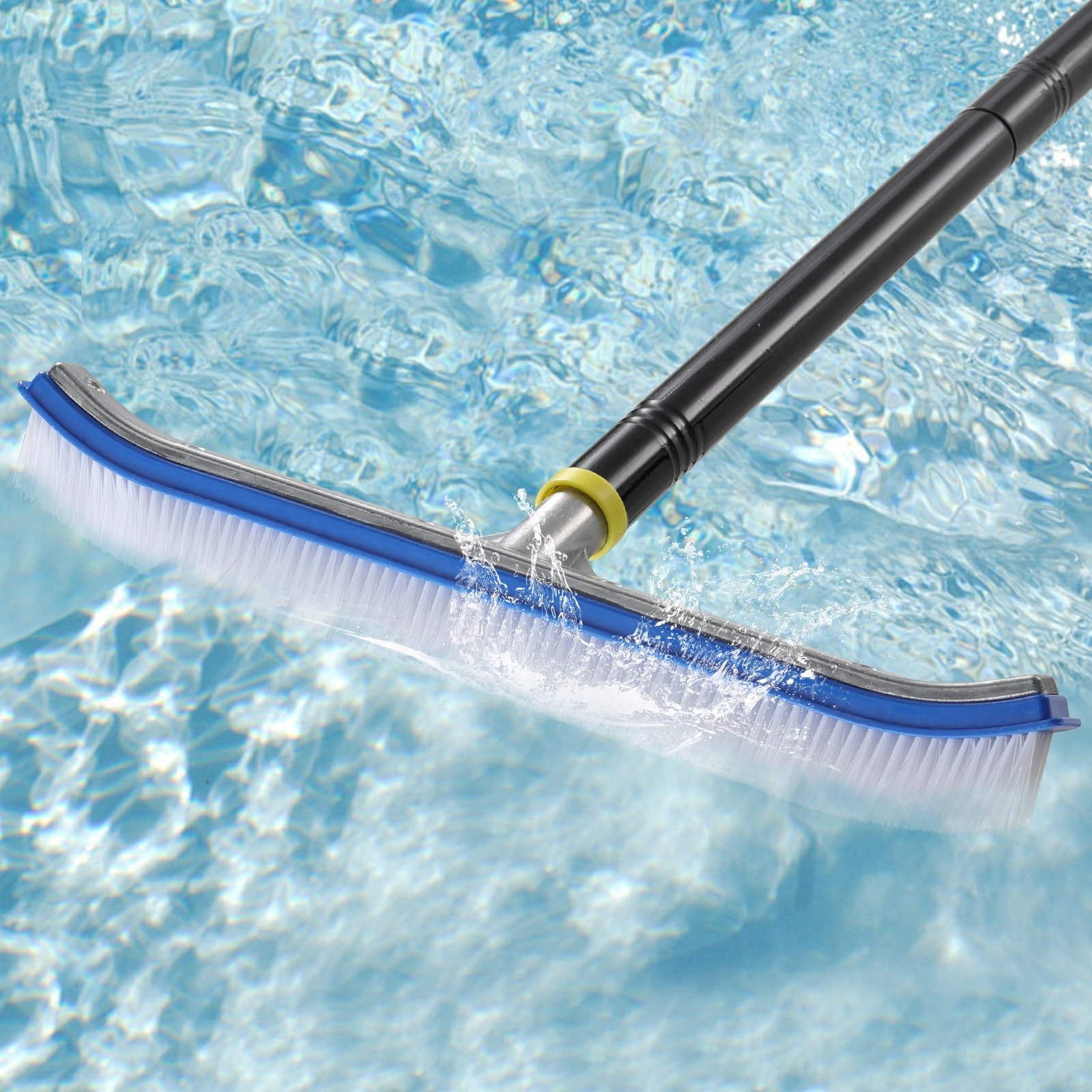 Heavy Duty 6FT Pool Brush – 2-in-1 Pool Scrubber with Aluminum Frame & Nylon …