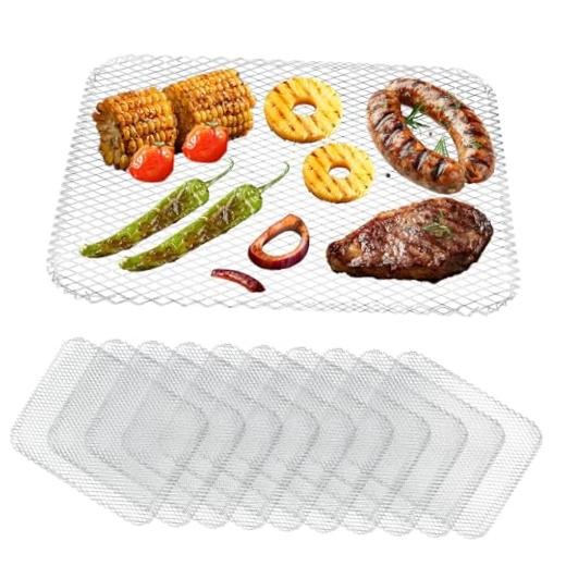 Grill Topper, 10 Pcs Disposable BBQ Grill Toppers, 12×16 in Non-Stick Heavy