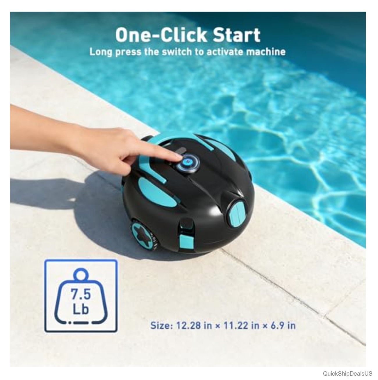 Robotic Pool Cleaner Cordless 5200mAh Battery 130 Min Runtime Dual Suction Auto