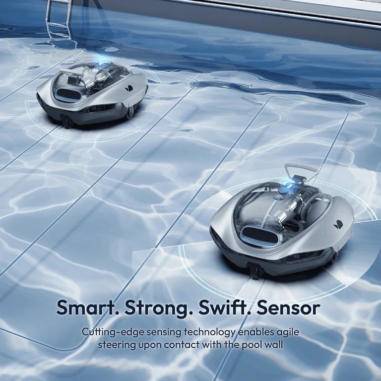 Bubot 300P Cordless Pool Robot Vacuum w/DirtLock, LED, 850 Sq.ft – Fast Charge