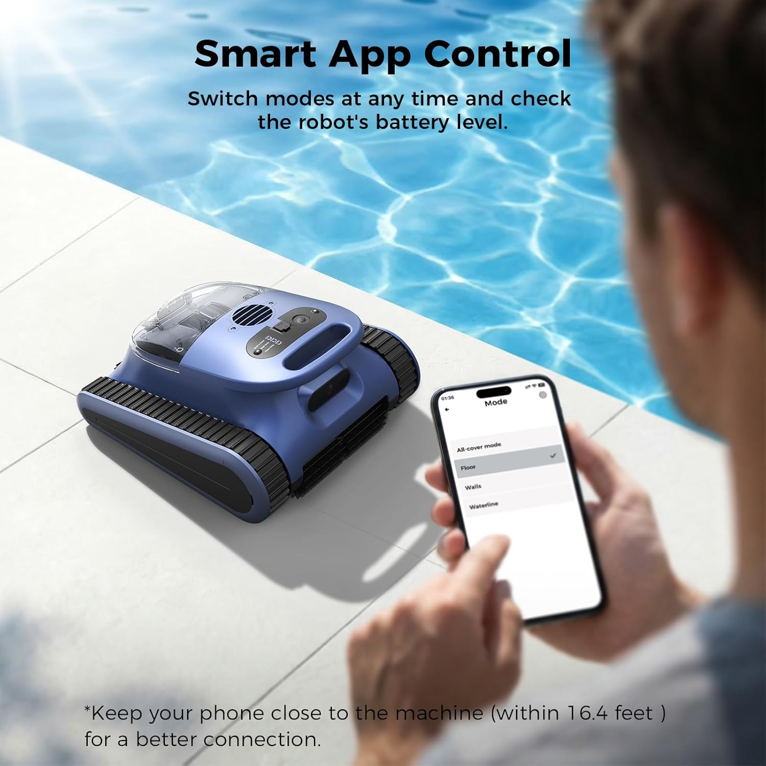 Cordless 3-in-1 Robotic Pool Cleaner for Inground Pools, 180Min Run Time