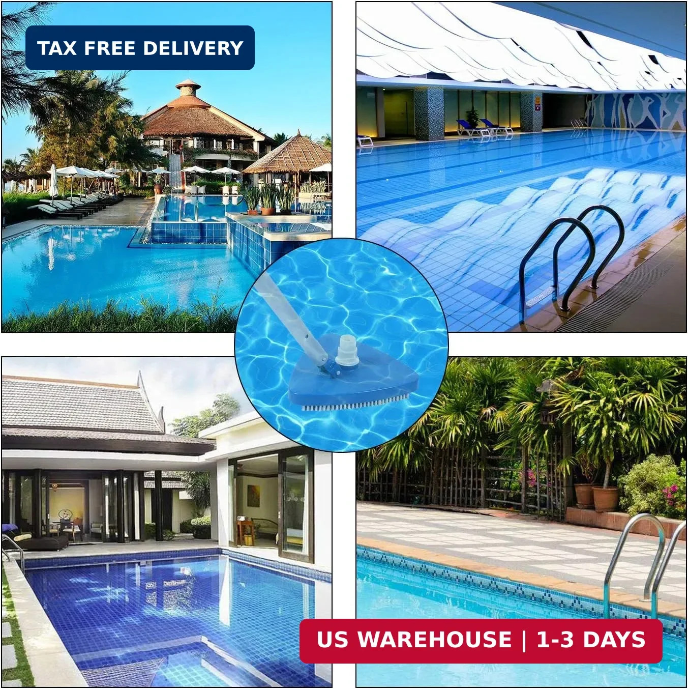 Triangular Vinyl Pool Vacuum Head, Weighted Swimming Pool Vacuums for Above Grou