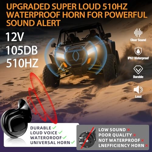UTV Turn Signal Kit with Horn, ATV UTV Street Legal Kit, Pre-Wired, Plug and