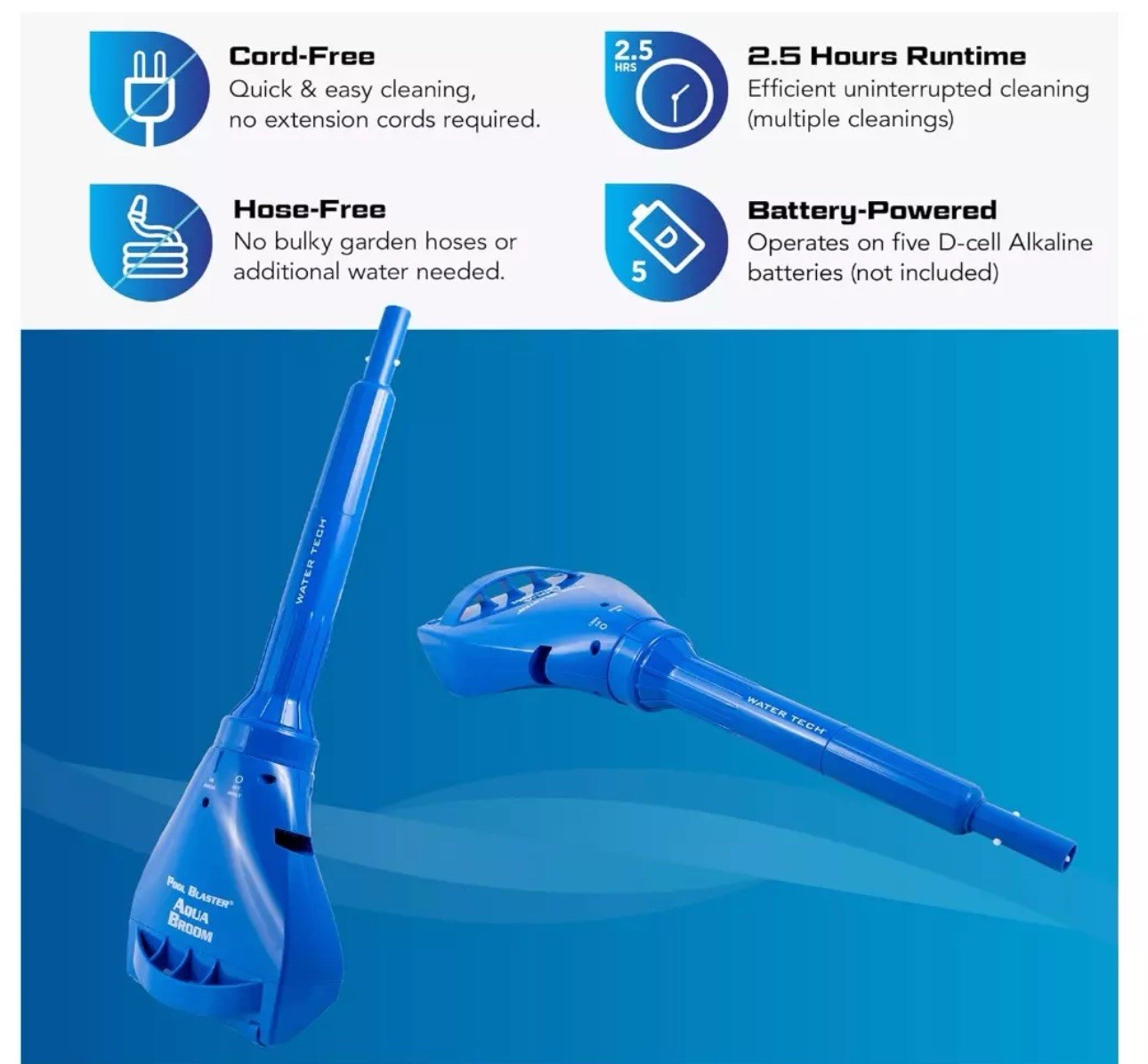 Pool Blaster Aqua Broom XL Ultra Cordless Pool & Spa Vacuum Cleaner