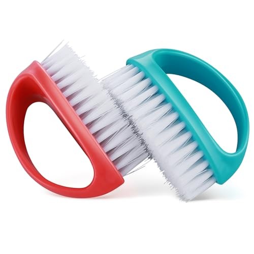 Amaxiu Heavy Duty Nail Brushes – 2pcs Grip Clean – Red, Blue
