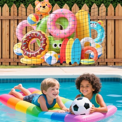 1 Piece Extra Large Pool Float Storage Net 70.8×47.2 inches with 20 70.8*47.2&Prime;