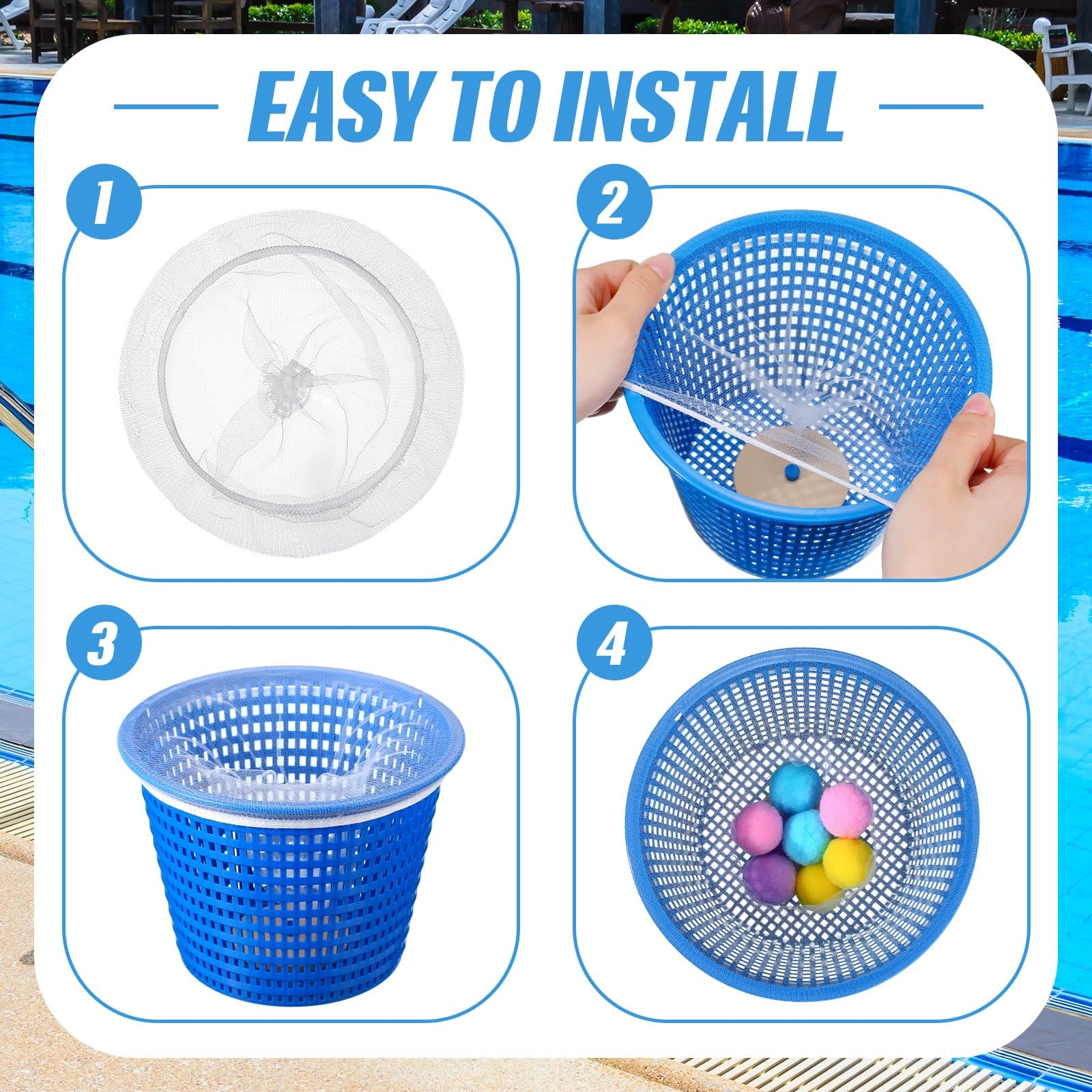 100 Pcs Pool Skimmer Socks Pool Filter Socks Pool Socks for Skimmer Basket Ingro