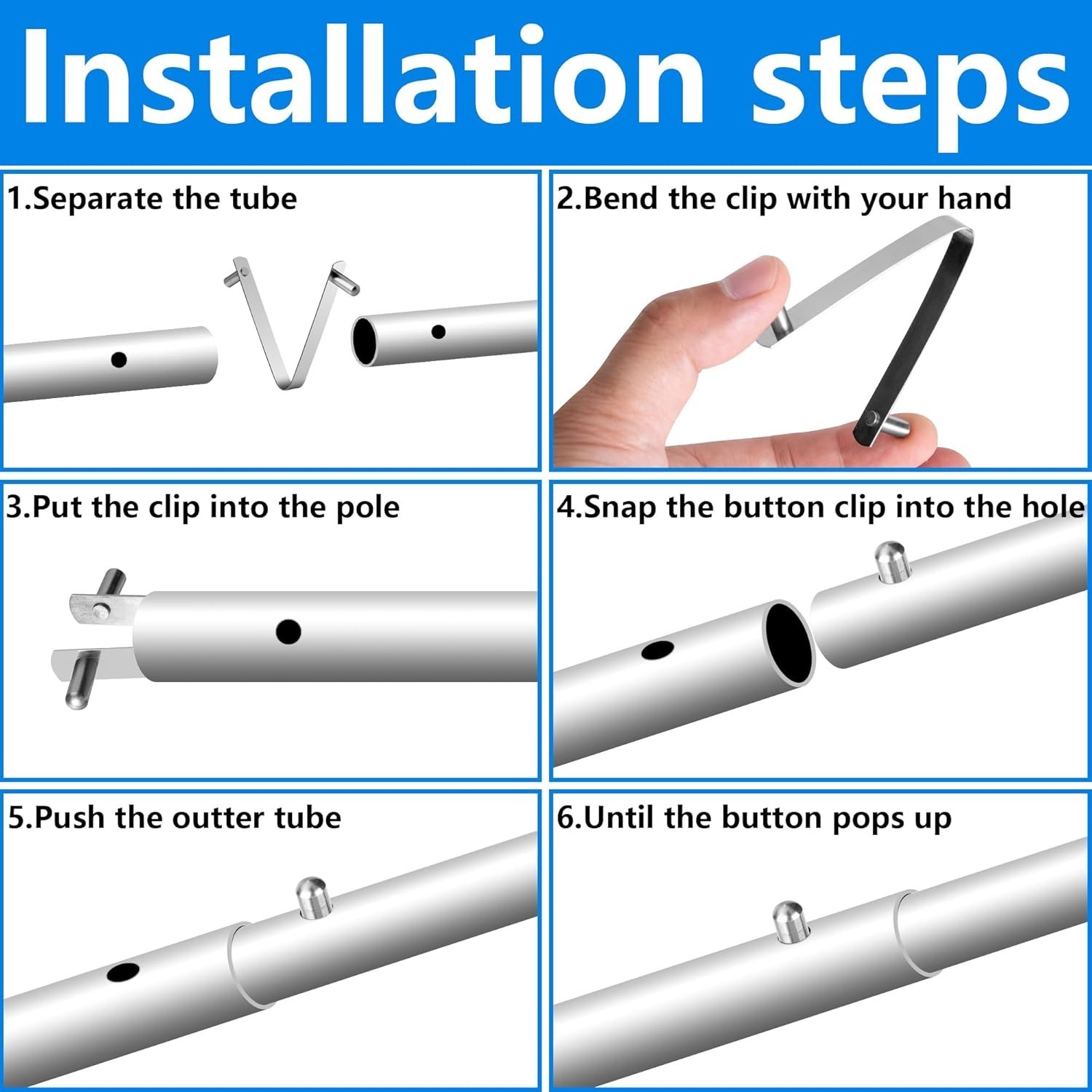 Compact Stainless Steel V-Clips – Universal Design for Pool Tools & Equipment