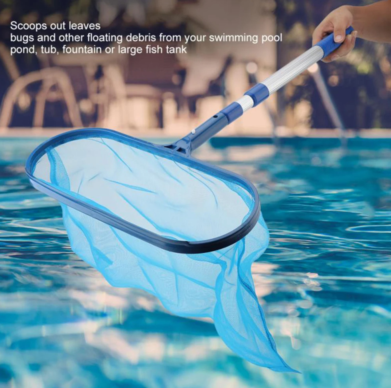 Professional Swimming Pool Skimmer Net Deep Bag Leaf Rake Cleaner Cleaning Tool