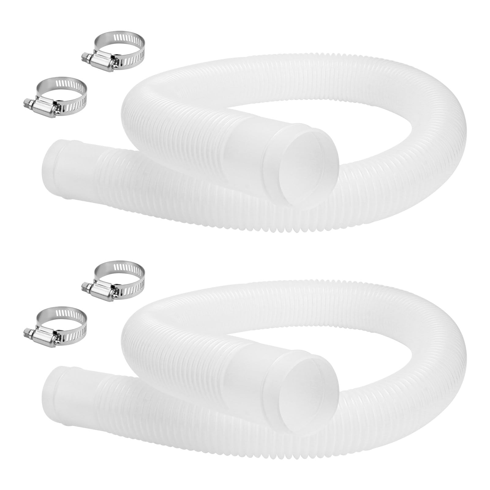 1.5&Prime; x 3ft Pool Skimmer Hose Replacement for Above Ground Pools – 2 Pack