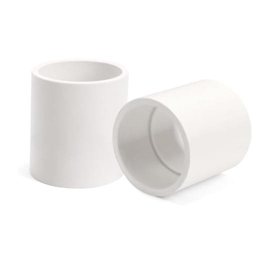 2Pack 1-1/2 Inch White PVC Pipe Coupling, Socket x Socket, Schedule 40 1.5 Inch