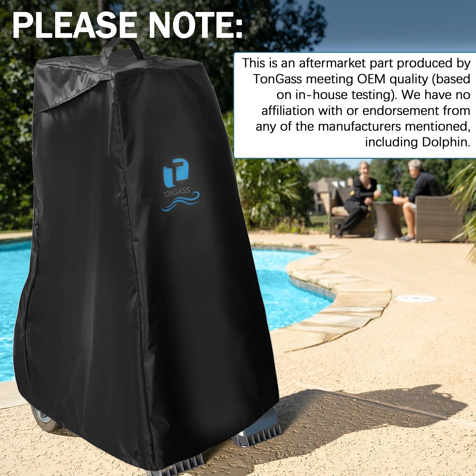TonGass Swimming Pool Cleaner Cover 2&rsquo;2&Prime; x 1&rsquo;10 » (Rectangular), Black