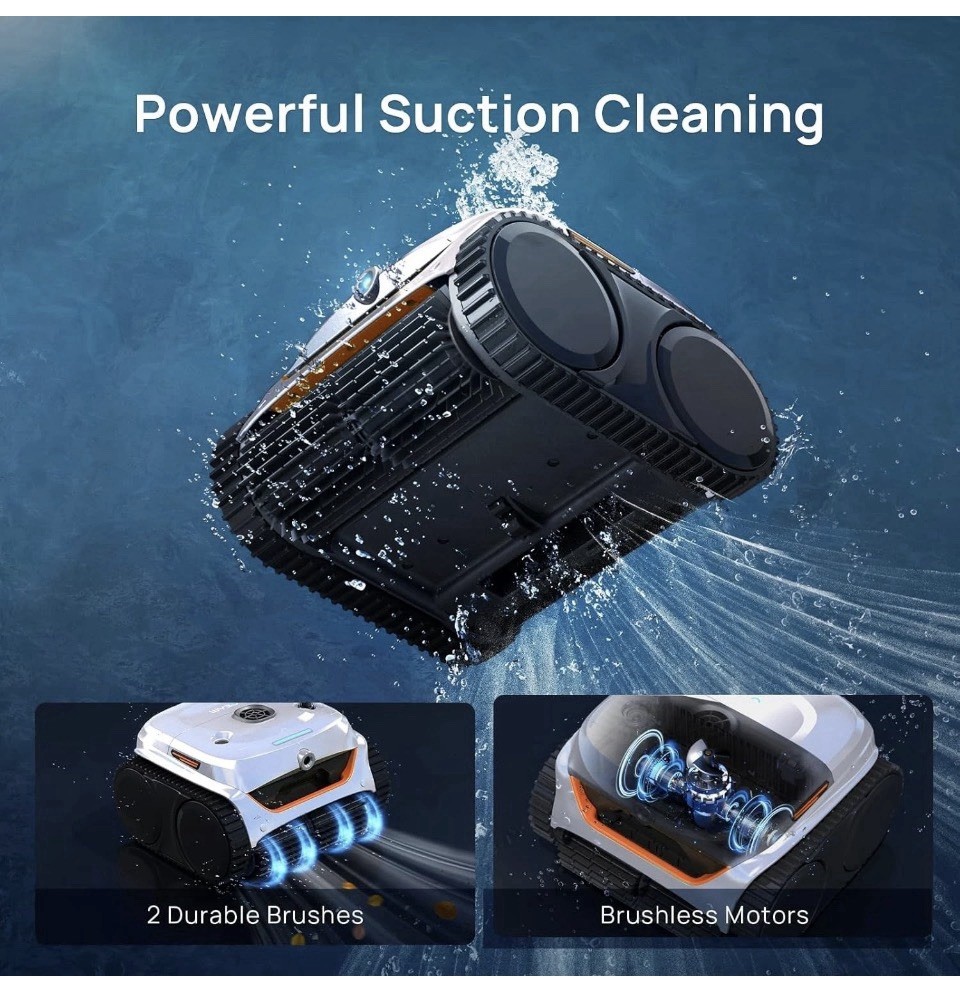 WYBOT C2 Vision AI Pool Robot Vacuum, Debris Detection with AI Camera,8-in-1