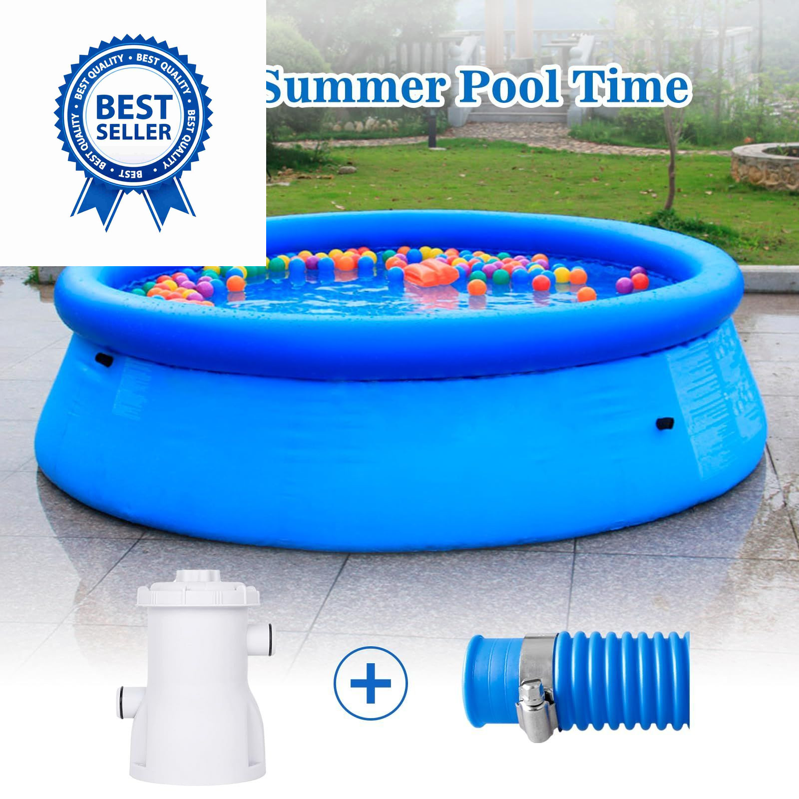 ownwhim Pool Pump Hoses for Above Ground – 1.25 x 41 41 inches, Blue