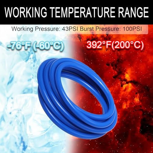 Silicone Vacuum Hose Kit Blue 6PCS 10FT 1/8&Prime; 5/32&Prime; 3/16&Prime; 1/4&Prime; Blue 10FT 6PCS