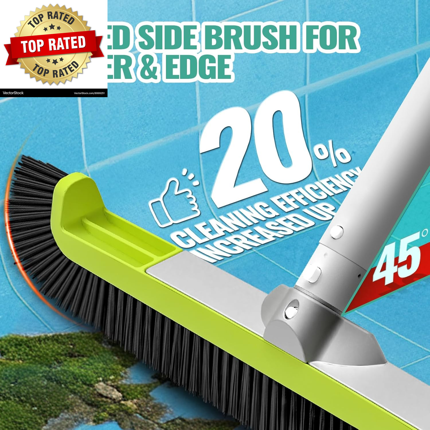 18&Prime; Pool Brush Head for Cleaning Swimming Pool Walls
