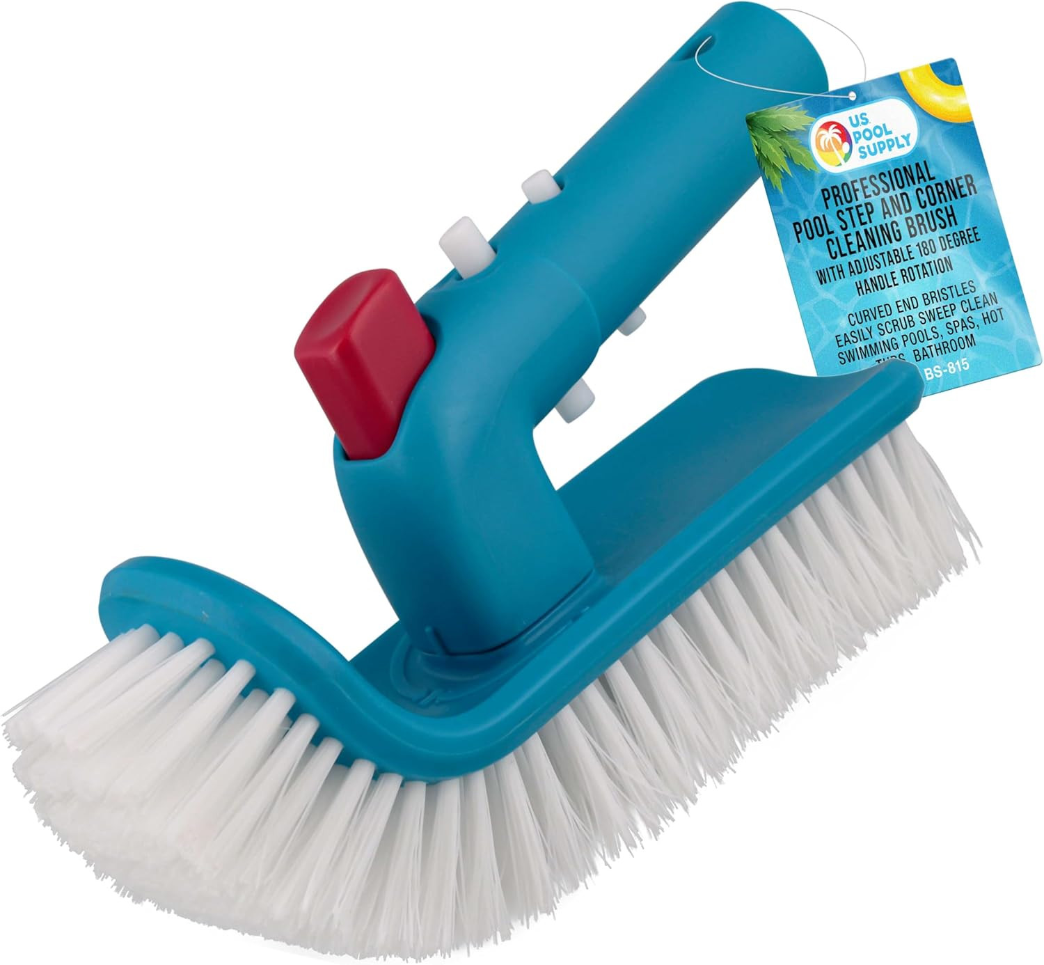 Pool Brush Head Corner Step Scrubber 180° Handle Rotation Spa Hot Tub Bathroom