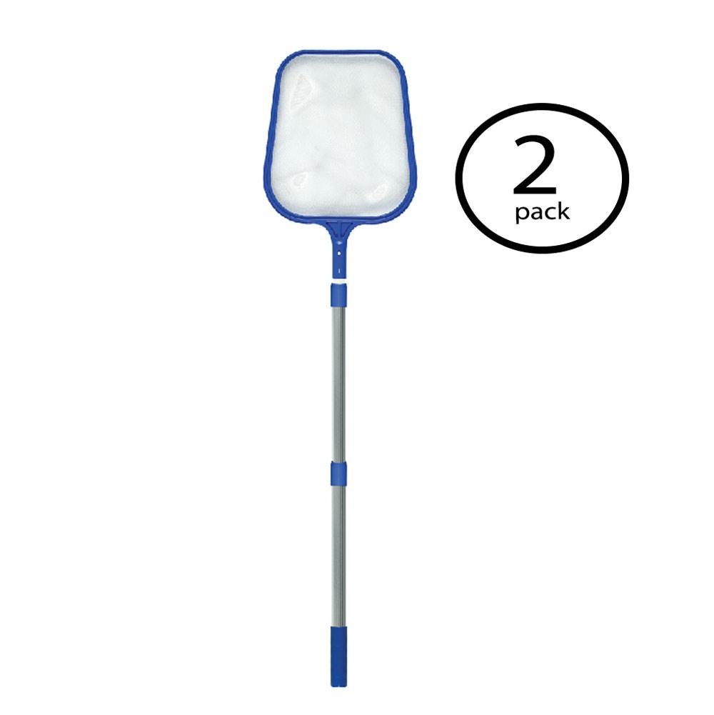 HydroTools 4&prime; Telescopic Leaf Debris Spa Swimming Pool Skimmer Net (2 Pack)