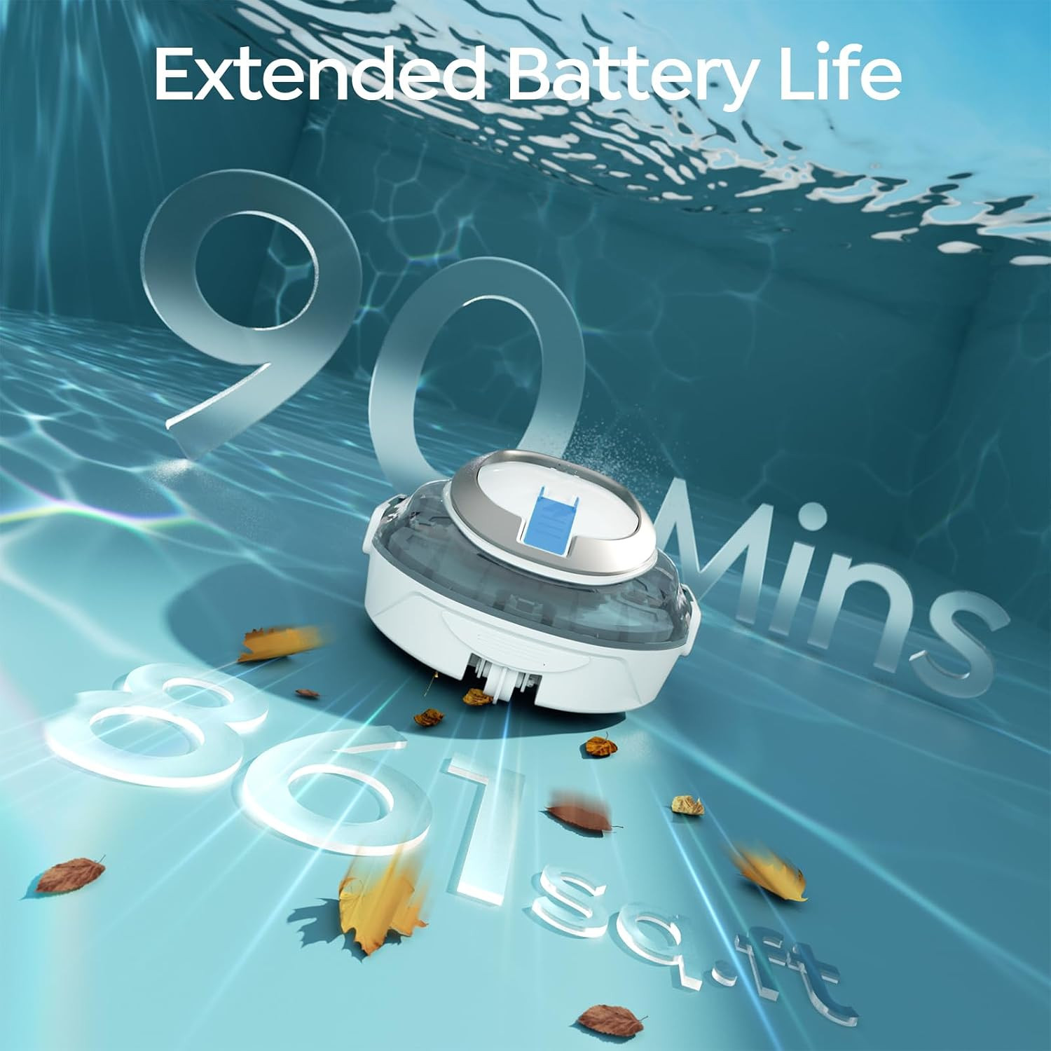 S2 Pool Vacuum Robot for above Ground Pools, Cordless Operation, 90-Min Runtime,