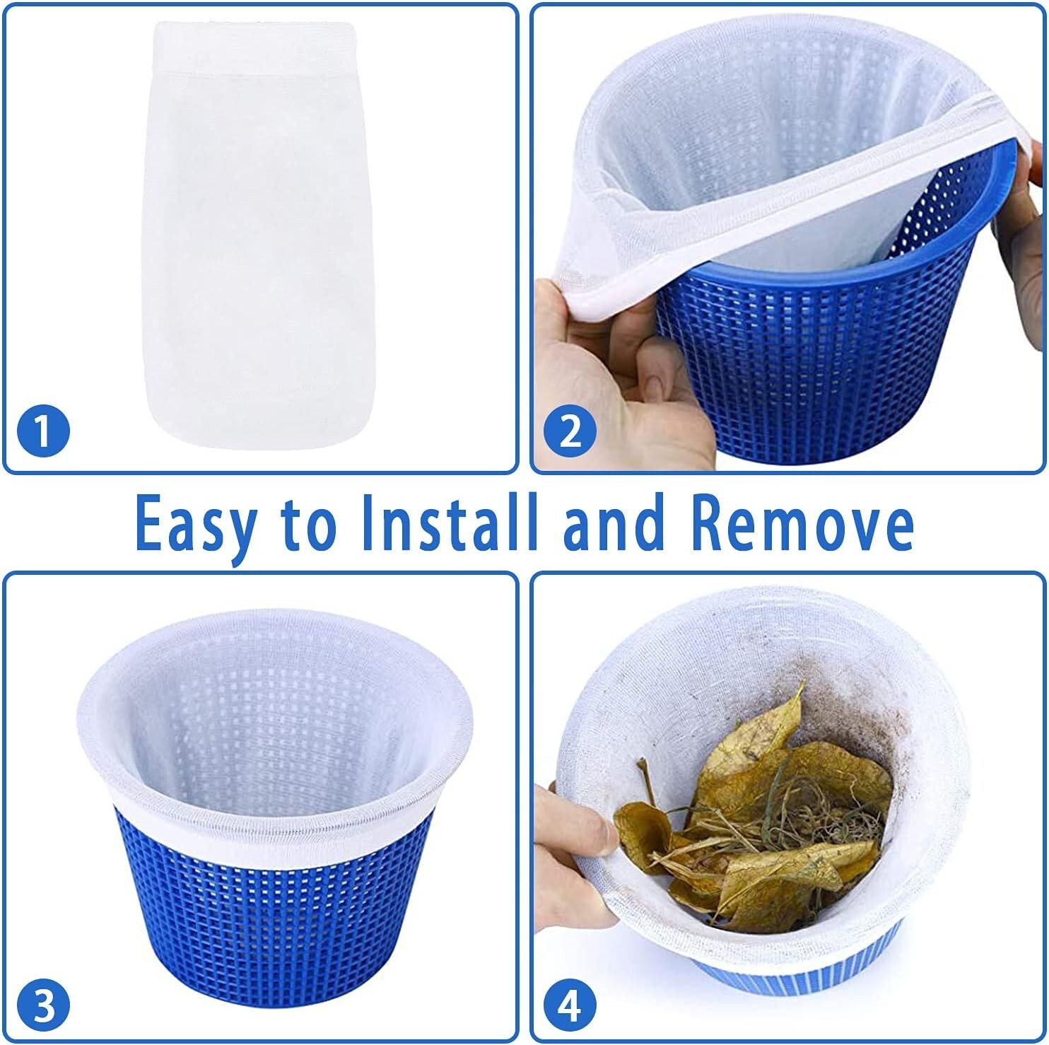 WISHDIAM 35 Pack Pool Skimmer Socks for Filters Baskets/Hot Tub Filter Works …