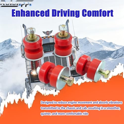 4 Pack Motor Mount Poly Bushing Replacement Kit for Peterbilt 379 1987-2007,