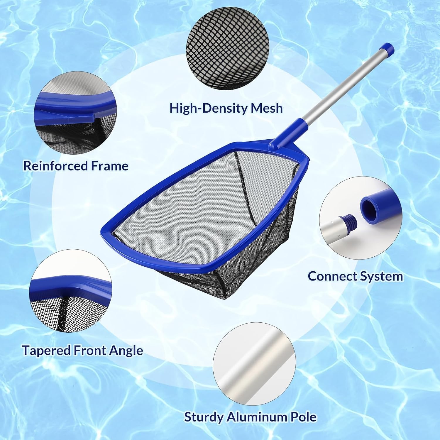 Pool Skimmer Net, Hot Tub Skimmer Spa Net with Pole, 26.3 », Ultra Fine Mesh …