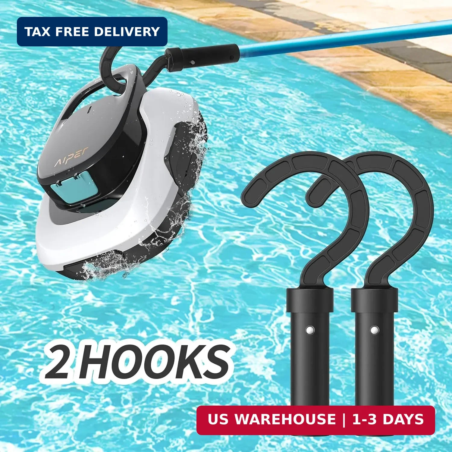 2 Pack Accessories Hook for Robotic Pool Cleaner,Keyrank Pool Hook for Poles Com
