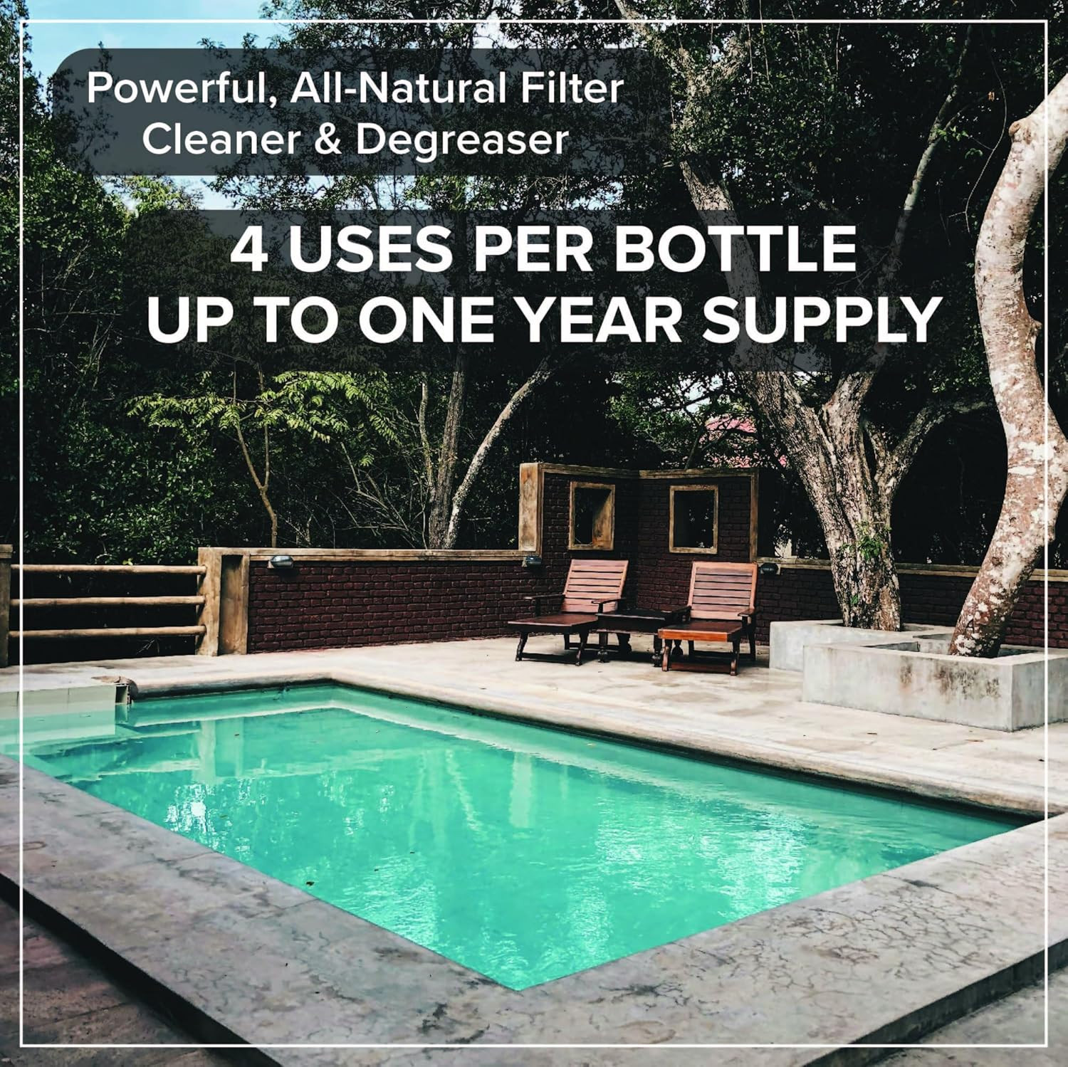 Pool Filter Cleaner – 6 MONTH SUPPLY – 2 to 4 Uses – 32 Oz Concentrated Pool Car