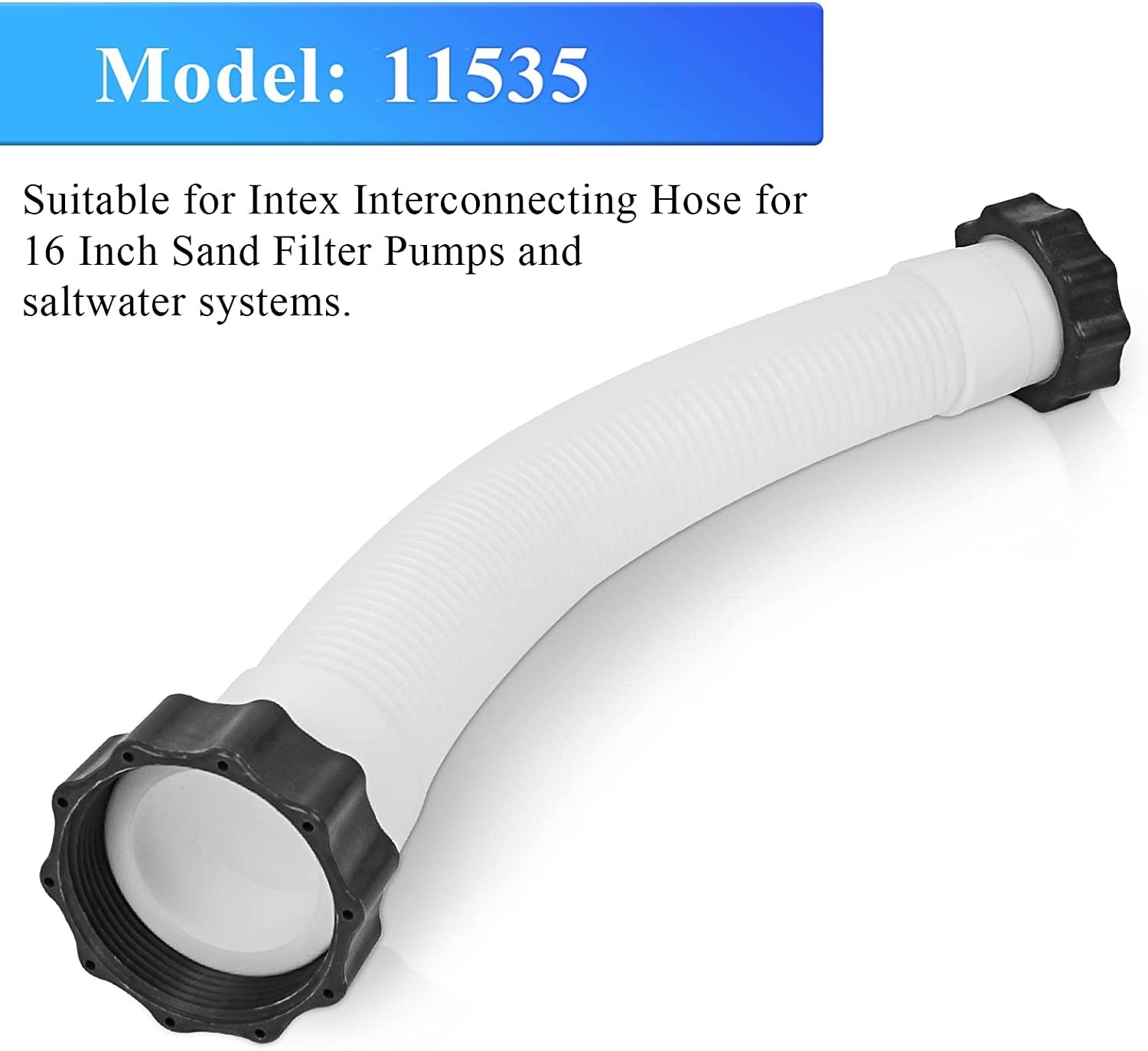 Dimakung 11535 Pool Sand Filter Pump Hose for Intex 16 Inch, White
