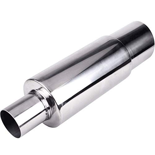 Exhaust Muffler,Universal Stainless Steel Exhaust Burnt Tip,14.8 inches Silver