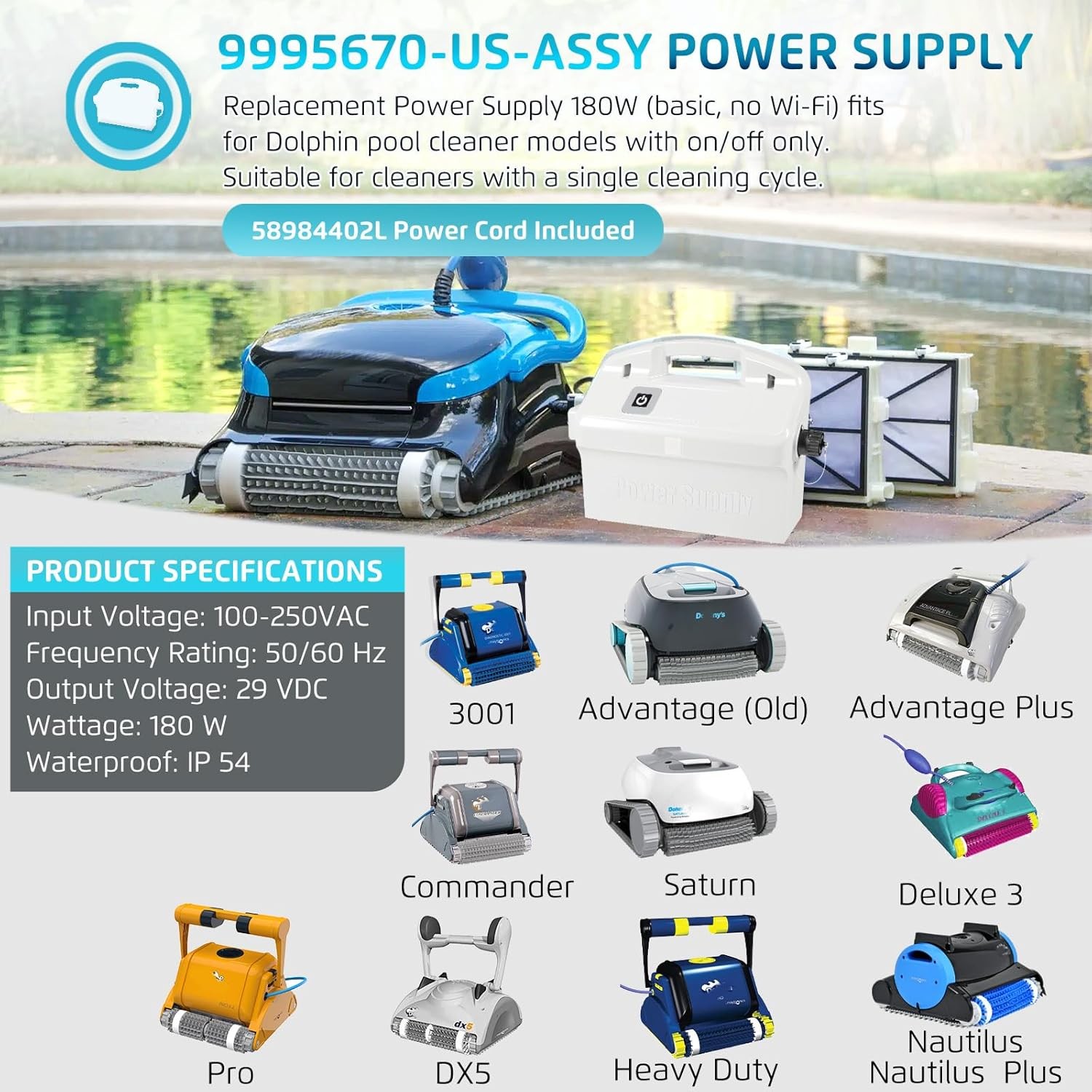 9995670 for Maytronics Dolphin Robotic Pool Cleaner Assy Power Supply Unit