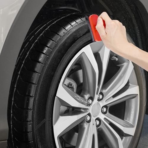 Car Tire Shine Applicator,Vegan Tire Shine Applicator with Curved 2 Black & Red