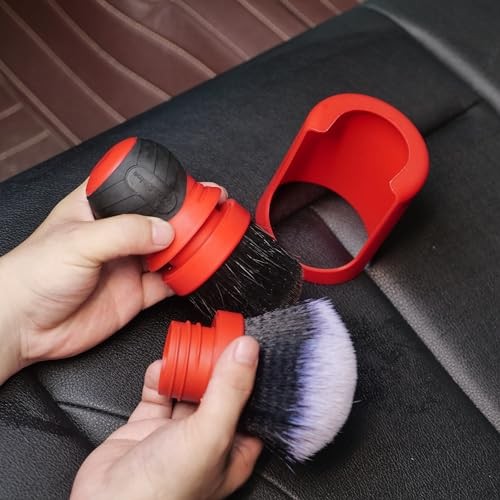 Universal Red & Gray Ultra-Soft Large Bristle Brush with Storage Rack | Combo