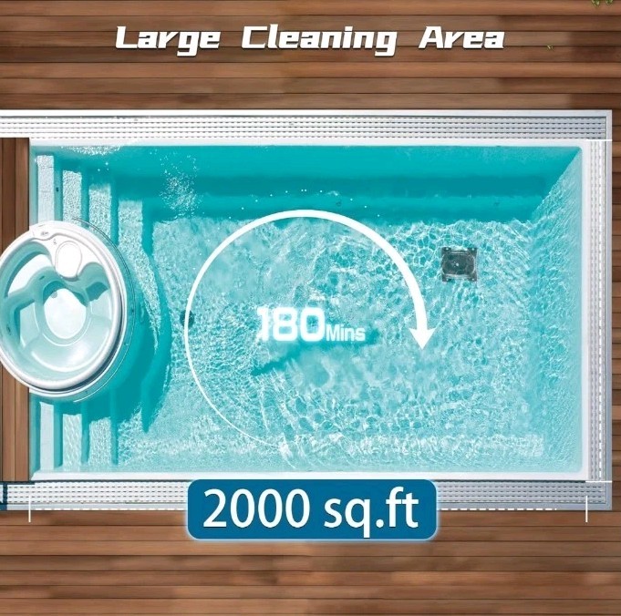 Zyerch Robotic Pool Cleaner Cordless Pool Vacuum 120 Min Self Parking