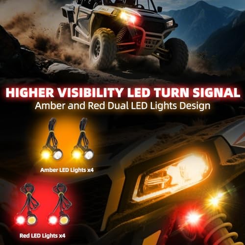 UTV Turn Signal Kit with Horn, ATV UTV Street Legal Kit, Pre-Wired, Plug and