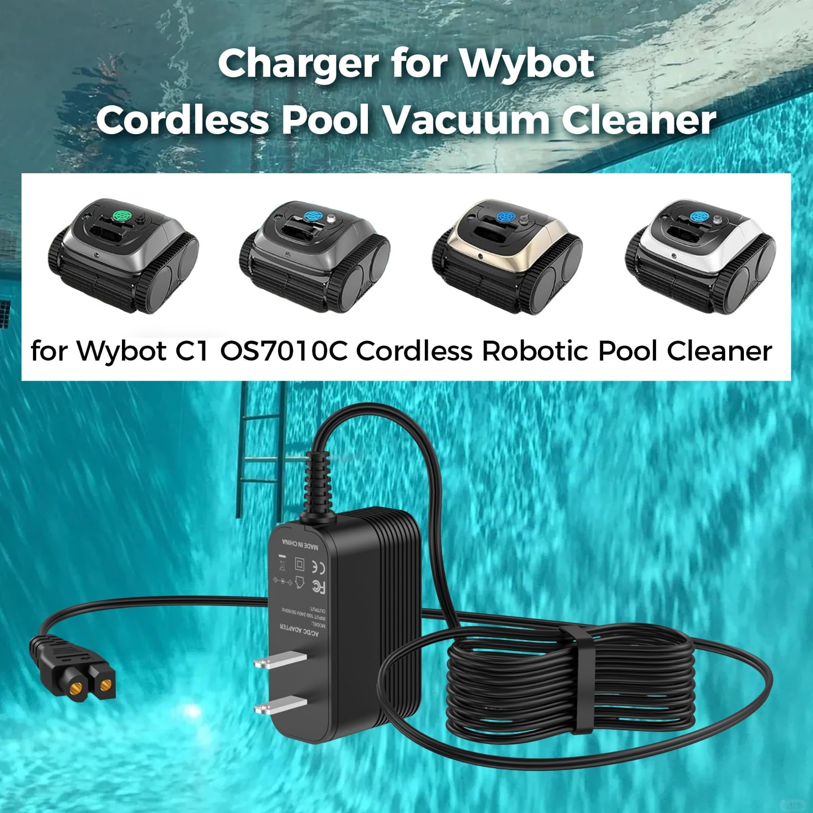 Cordless Robotic Pool Cleaner Charger | 25.2V Power Supply Replacement Parts