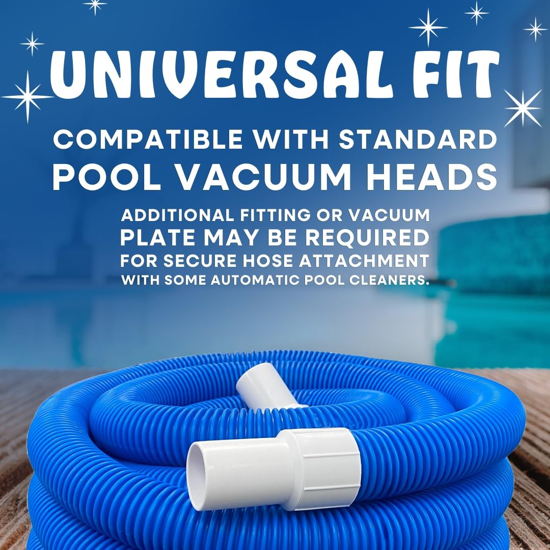 Poolzilla 1.5&Prime;x30&prime; Spiral Wound EVA Pool Vacuum Hose w/ Swivel Cuff