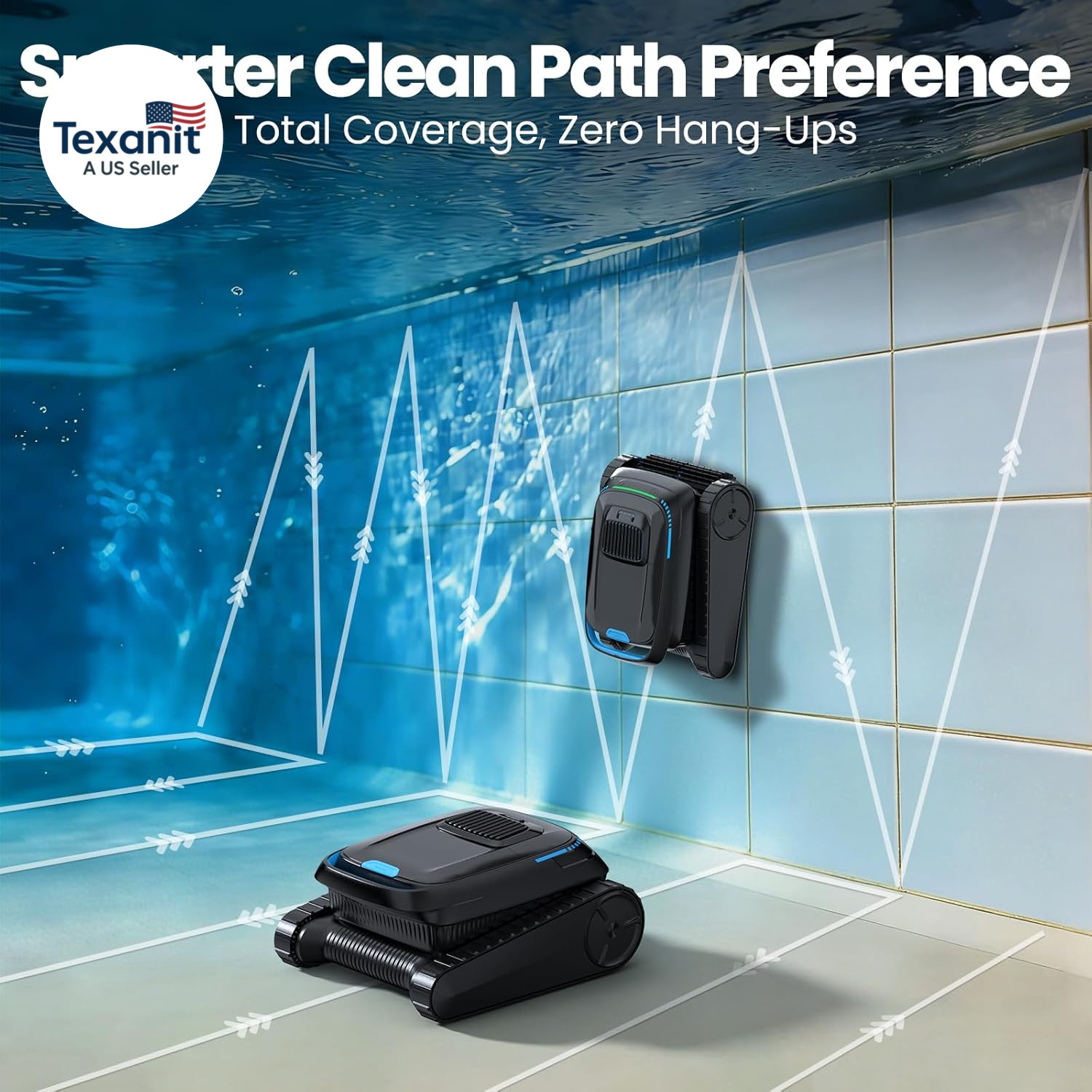 Robotic Pool Vacuum PC10, Cordless Pool Cleaner Robot for Inground & above Groun