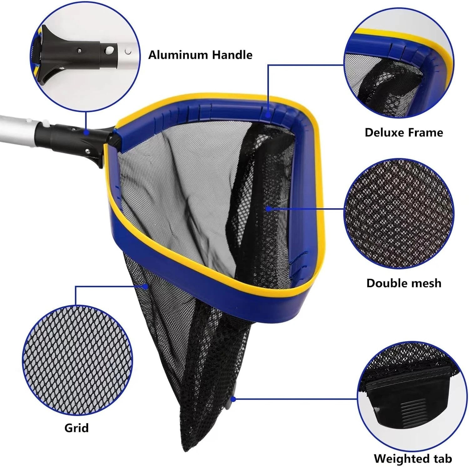 Effortless Pool Cleanup with Adjustable 3ft-10ft Skimmer Net & Heavy-Duty Design