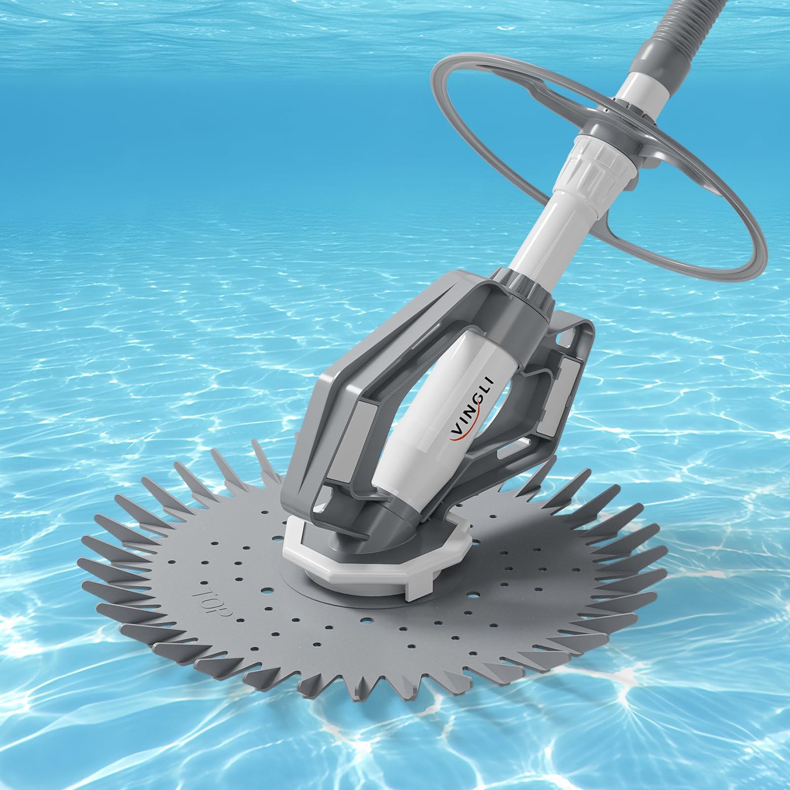 VINGLI Pool Vacuum Cleaner Automatic Sweeper Swimming Creepy Gray&White